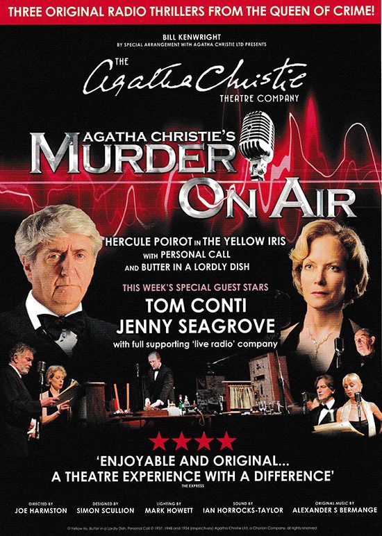 Murder on air agatha christie jenny seagrove tom conti joe harmston theatre uk tour kenwright paul ferris du fer