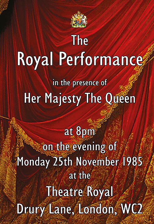 Royal variety performance 1985 theatre royal drury lane london queen elizabath prince phillip paul ferris du fer