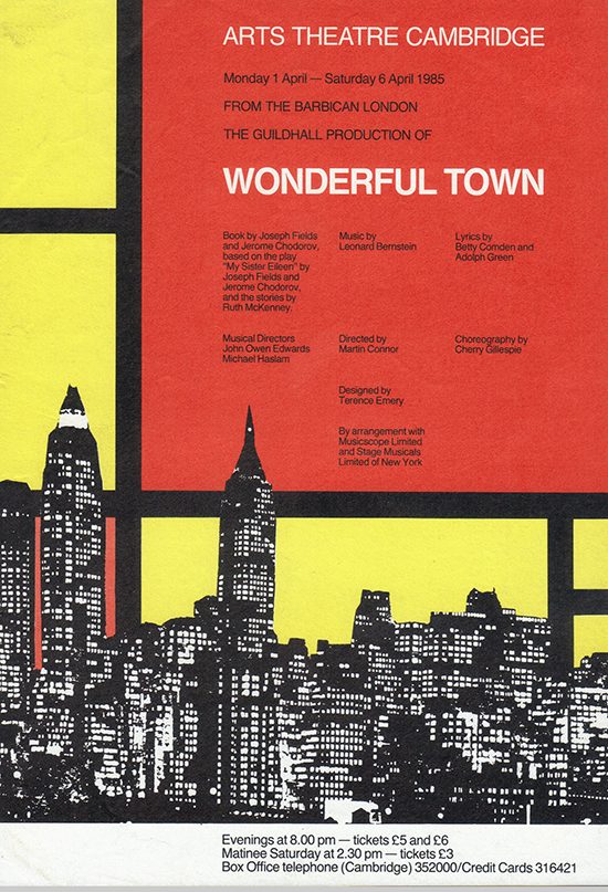 Wonderful town leaonard bernstein martin connor cherry gillespie cambridge arts theatre guildhall scholl london paul ferris du fer